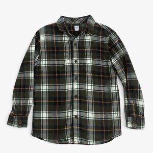 Gap Kids Boys Plaid Flannel Shirt Size L (10) Green Button Down